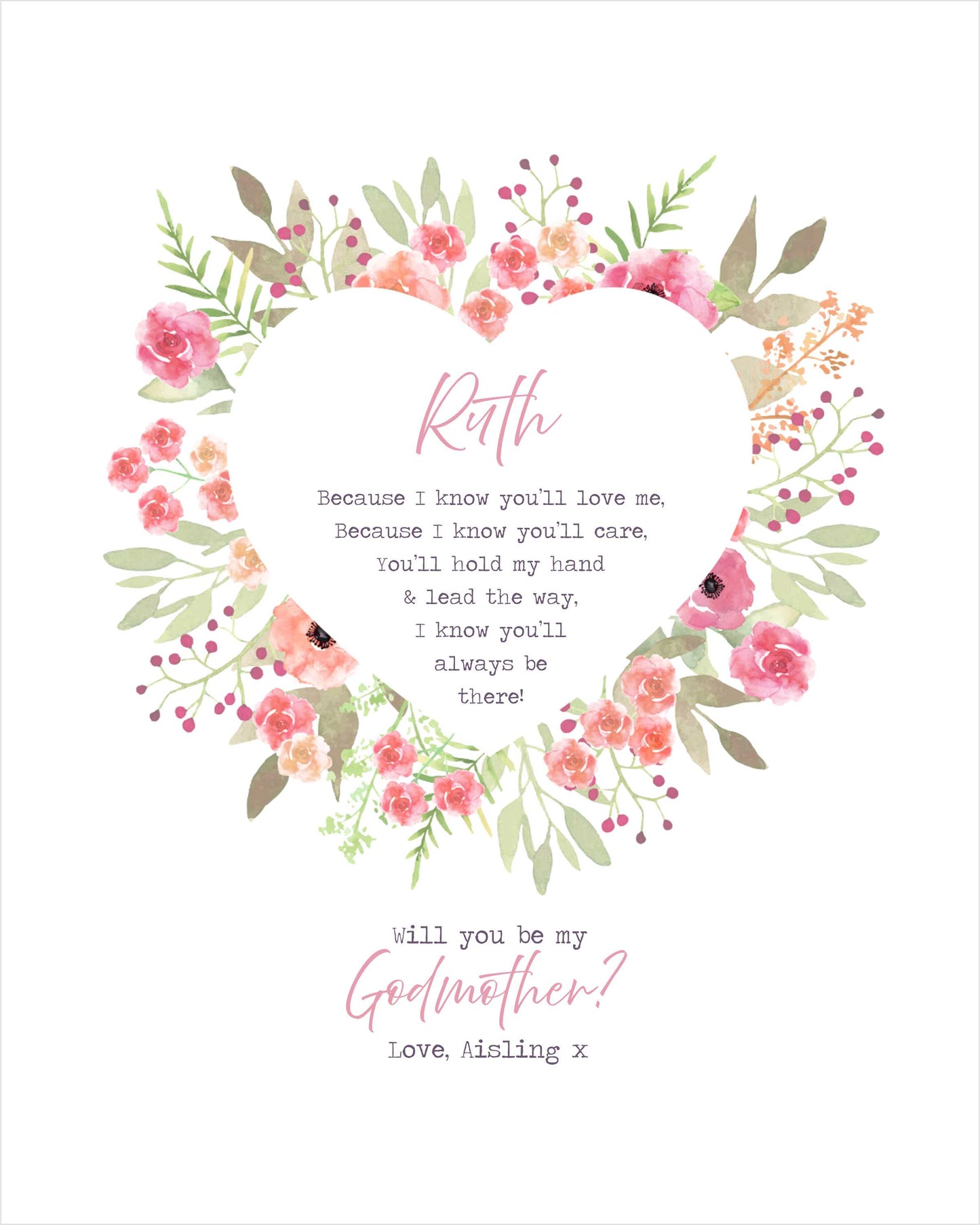 Baby Print - Will you be my Godparent?