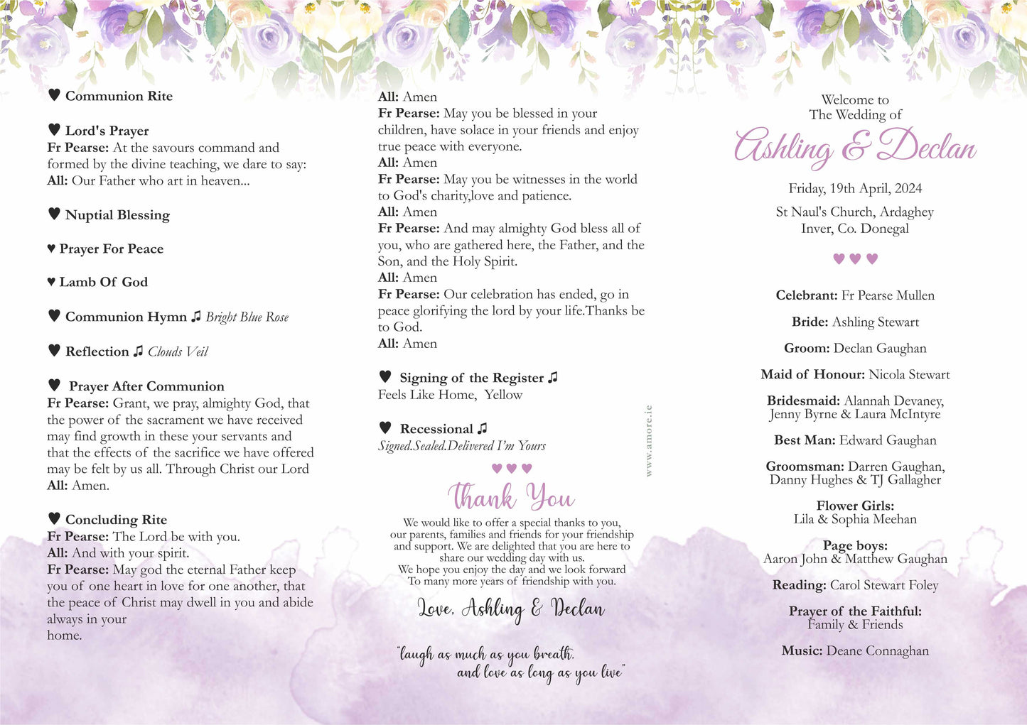 Lilacs Wedding Booklet