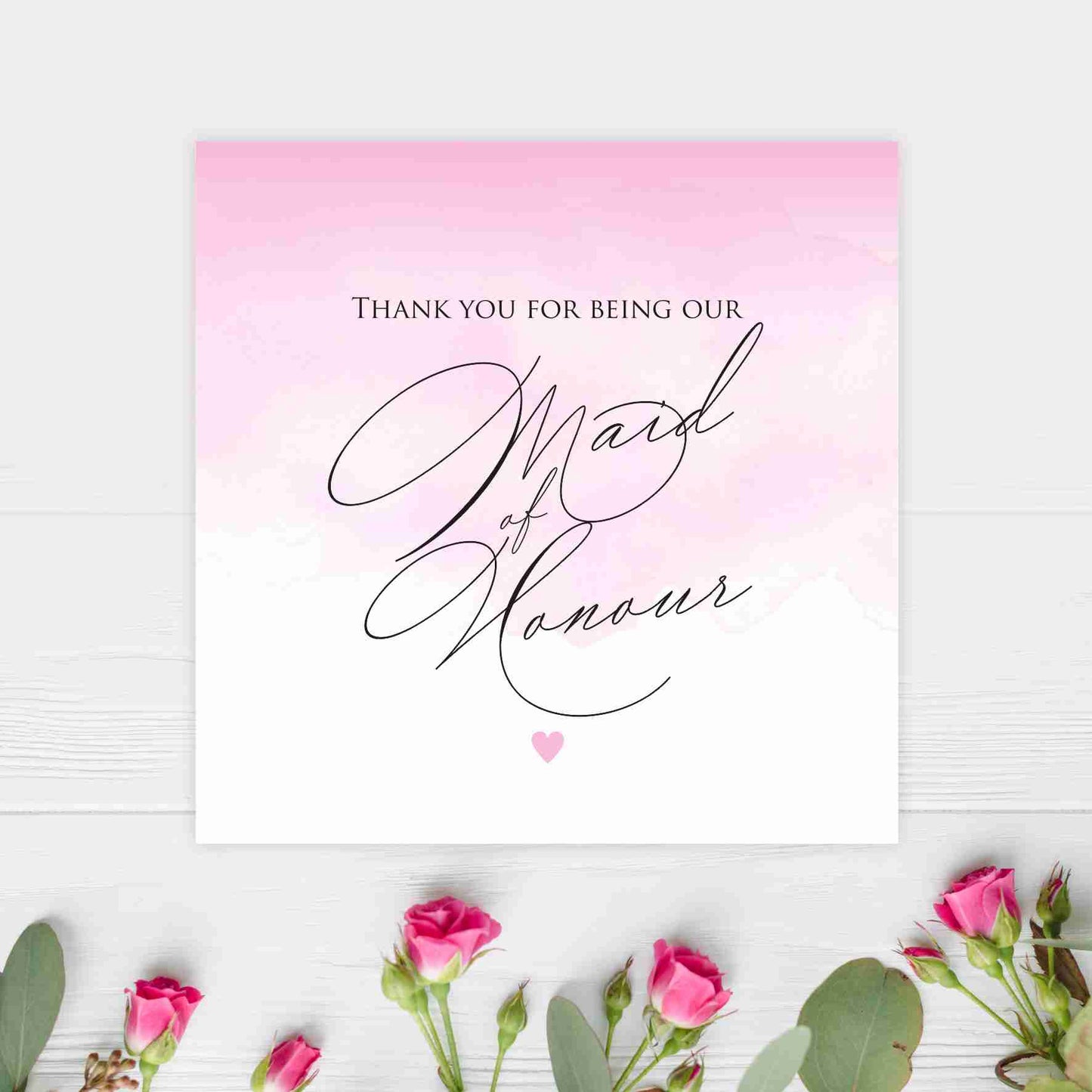 Maid of Honour - Watercolour Thank You