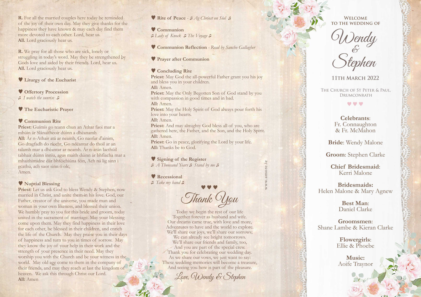 All of the Lights Wedding Booklet