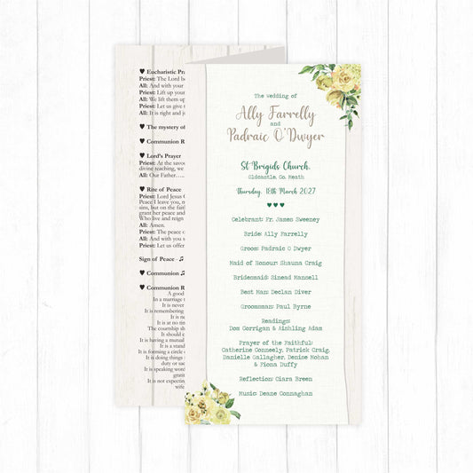 Mellow Yellow Wedding Booklet