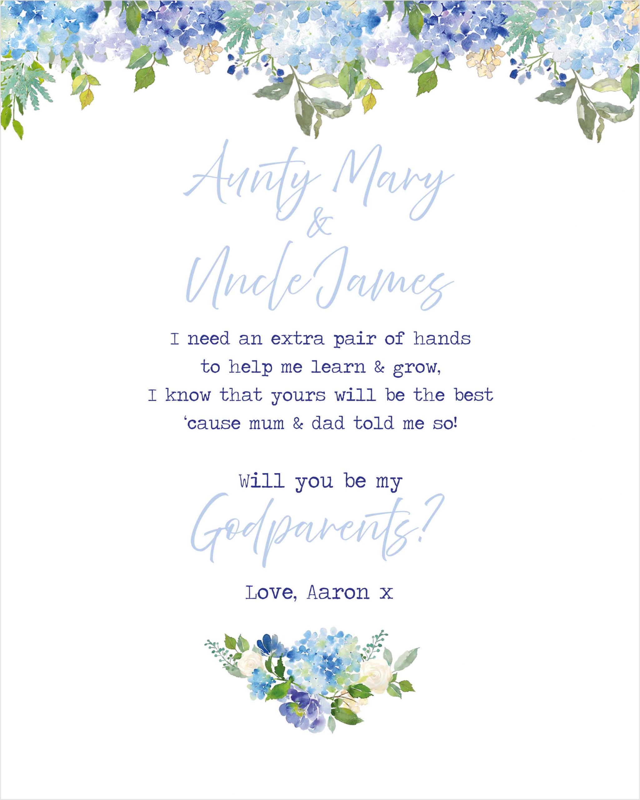 Be My Godparents Invitations By Amore Wedding Stationery